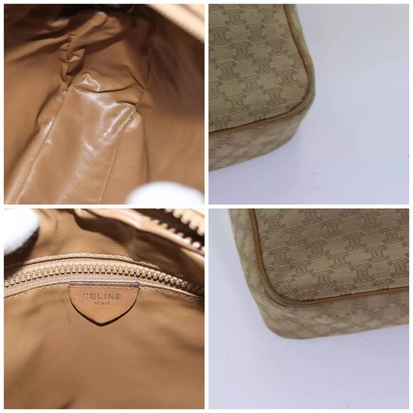 CELINE Macadam Canvas Shoulder Bag Beige - Picture 13 of 16